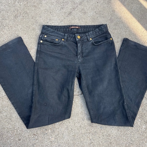 Roberto Cavalli boot cut jeans xs 38 extra small black y2k 00s 90s italy bootcut - Picture 4 of 16
